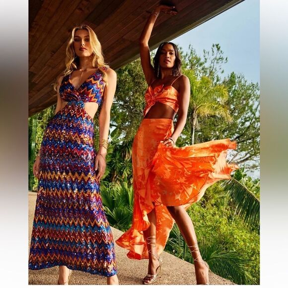 $795 Ramy Brook sequence it out Teah Gown NWT size 0 - Picture 7 of 13